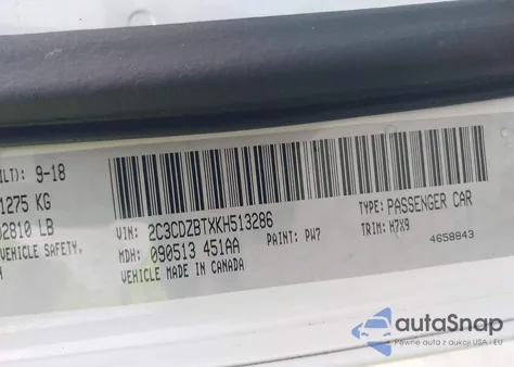 2019 Dodge Challenger R/T из США, поврежденный, VIN 2C3CDZBTXKH513286